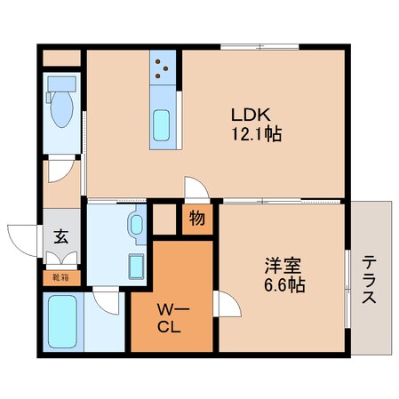 生駒駅 徒歩3分 1階の物件間取画像